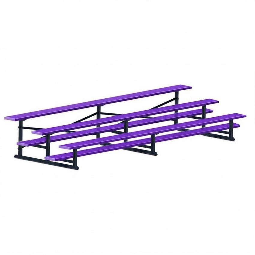 Jaypro Sports Bleacher - 3 Row - Single Foot Plank, All Aluminum Bleachers, Powder Coated - 15' L (BLCH-3ALPC) - SchoolOutlet