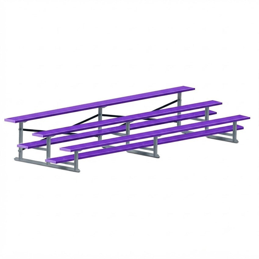 Jaypro Sports Bleacher - 3 Row - Single Foot Plank, All Aluminum Bleachers, Powder Coated - 15' L (BLCH-3ALPC) - SchoolOutlet