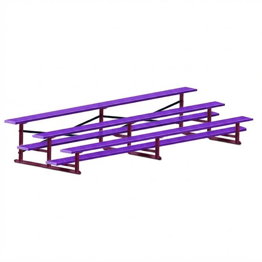 Jaypro Sports Bleacher - 3 Row - Single Foot Plank, All Aluminum Bleachers, Powder Coated - 15' L (BLCH-3ALPC) - SchoolOutlet