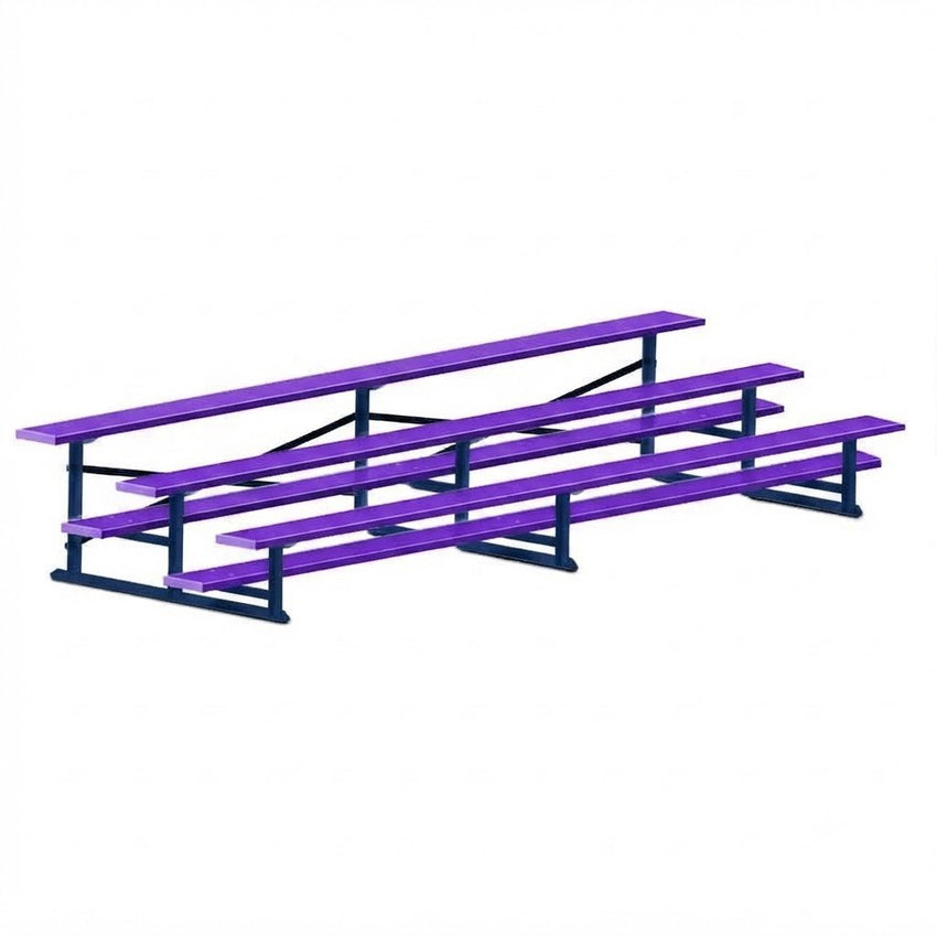 Jaypro Sports Bleacher - 3 Row - Single Foot Plank, All Aluminum Bleachers, Powder Coated - 15' L (BLCH-3ALPC) - SchoolOutlet