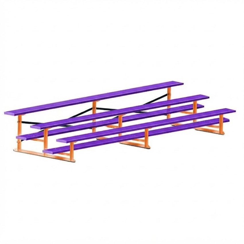 Jaypro Sports Bleacher - 3 Row - Single Foot Plank, All Aluminum Bleachers, Powder Coated - 15' L (BLCH-3ALPC) - SchoolOutlet