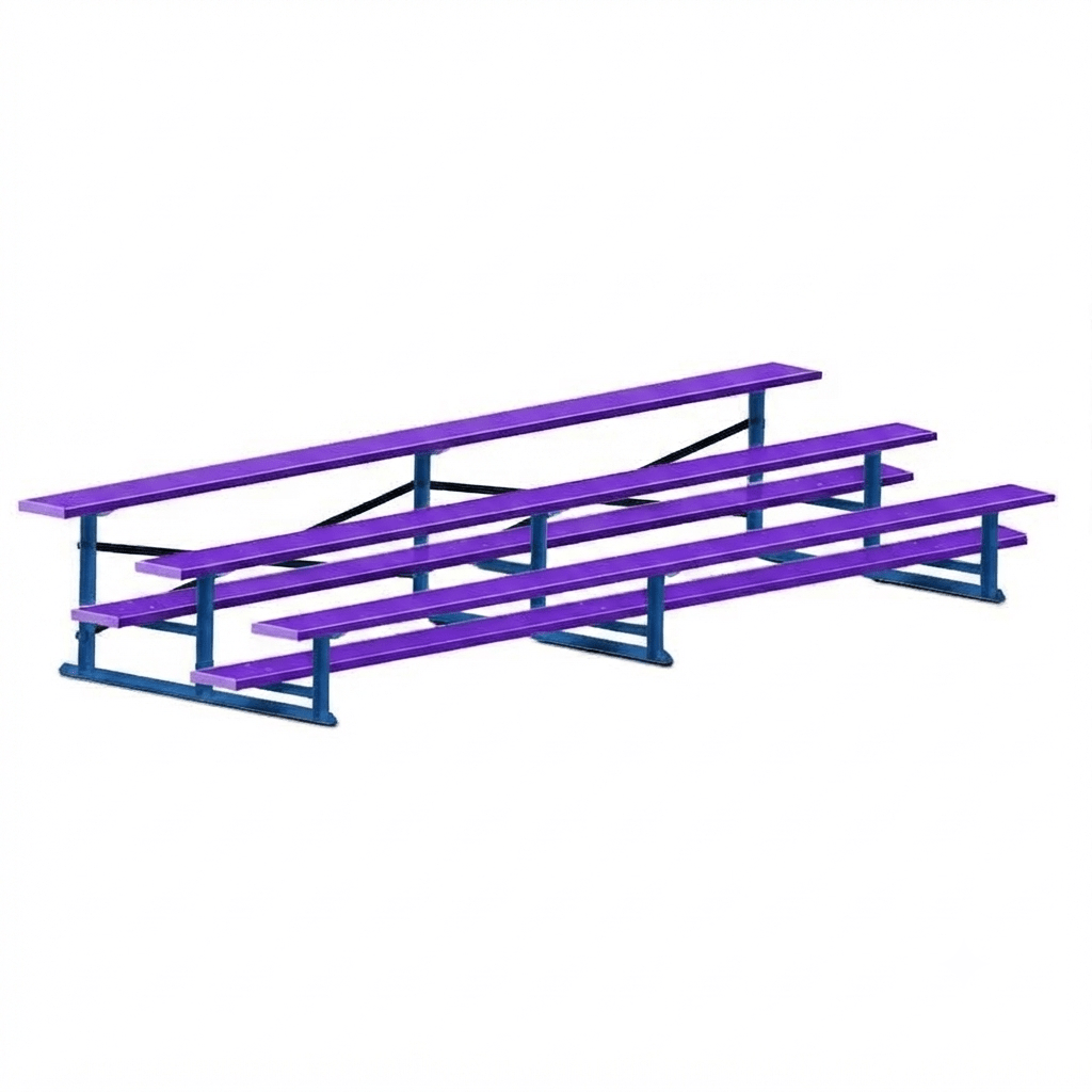 Jaypro Sports Bleacher - 3 Row - Single Foot Plank, All Aluminum Bleachers, Powder Coated - 15' L (BLCH-3ALPC) - SchoolOutlet