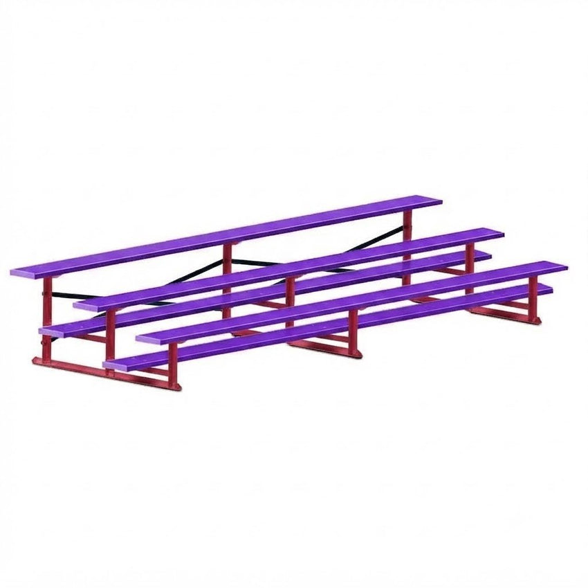 Jaypro Sports Bleacher - 3 Row - Single Foot Plank, All Aluminum Bleachers, Powder Coated - 15' L (BLCH-3ALPC) - SchoolOutlet