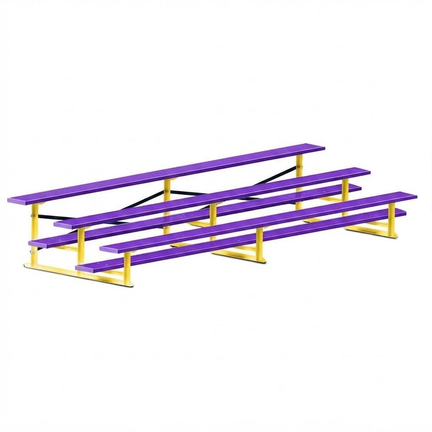 Jaypro Sports Bleacher - 3 Row - Single Foot Plank, All Aluminum Bleachers, Powder Coated - 15' L (BLCH-3ALPC) - SchoolOutlet