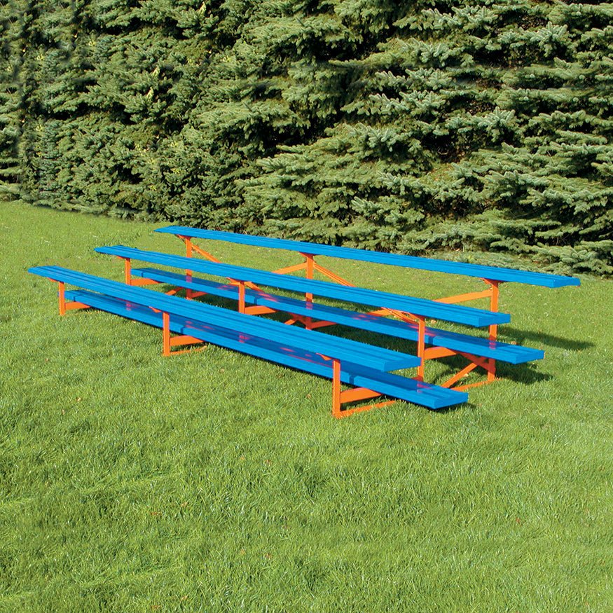 Jaypro Sports Bleacher - 3 Row - Single Foot Plank, All Aluminum Bleachers, Powder Coated - 15' L (BLCH-3ALPC) - SchoolOutlet