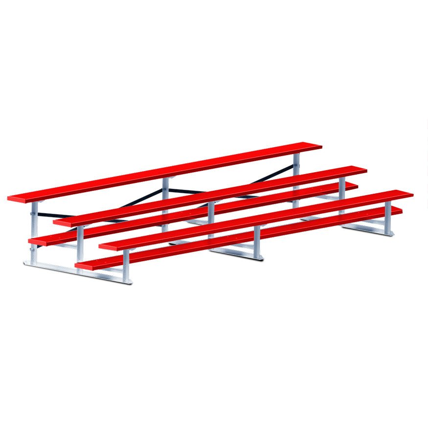 Jaypro Sports Bleacher - 3 Row - Single Foot Plank, All Aluminum Bleachers, Powder Coated - 15' L (BLCH-3ALPC) - SchoolOutlet