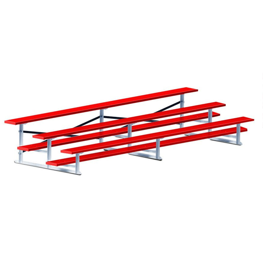 Jaypro Sports Bleacher - 3 Row - Single Foot Plank, All Aluminum Bleachers, Powder Coated - 15' L (BLCH-3ALPC) - SchoolOutlet