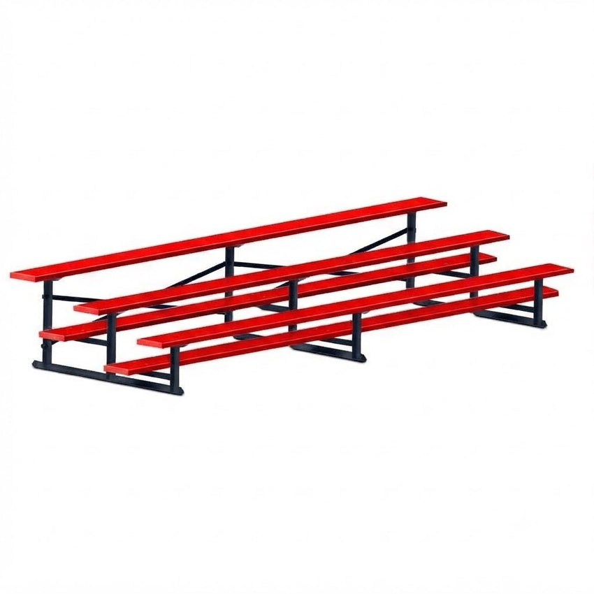 Jaypro Sports Bleacher - 3 Row - Single Foot Plank, All Aluminum Bleachers, Powder Coated - 15' L (BLCH-3ALPC) - SchoolOutlet