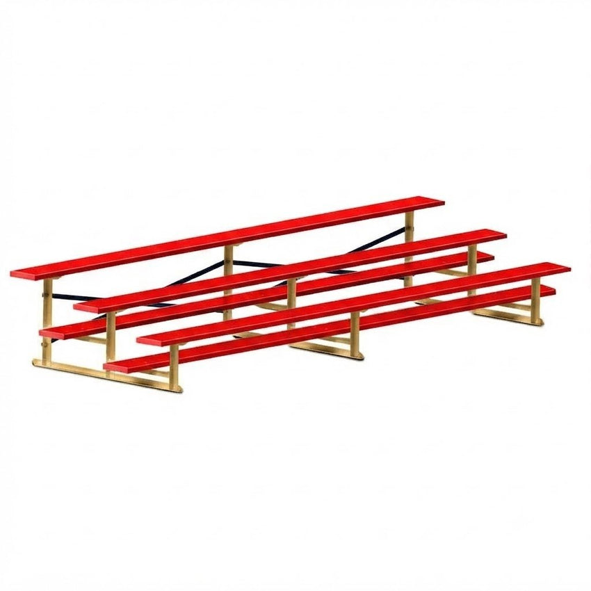 Jaypro Sports Bleacher - 3 Row - Single Foot Plank, All Aluminum Bleachers, Powder Coated - 15' L (BLCH-3ALPC) - SchoolOutlet