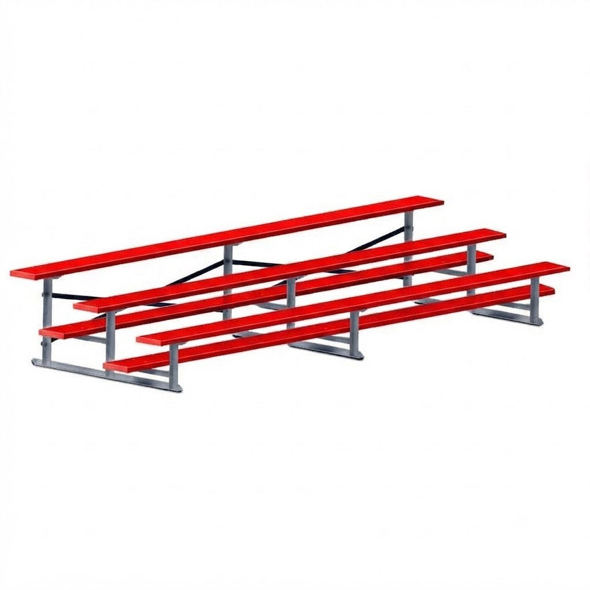 Jaypro Sports Bleacher - 3 Row - Single Foot Plank, All Aluminum Bleachers, Powder Coated - 15' L (BLCH-3ALPC) - SchoolOutlet