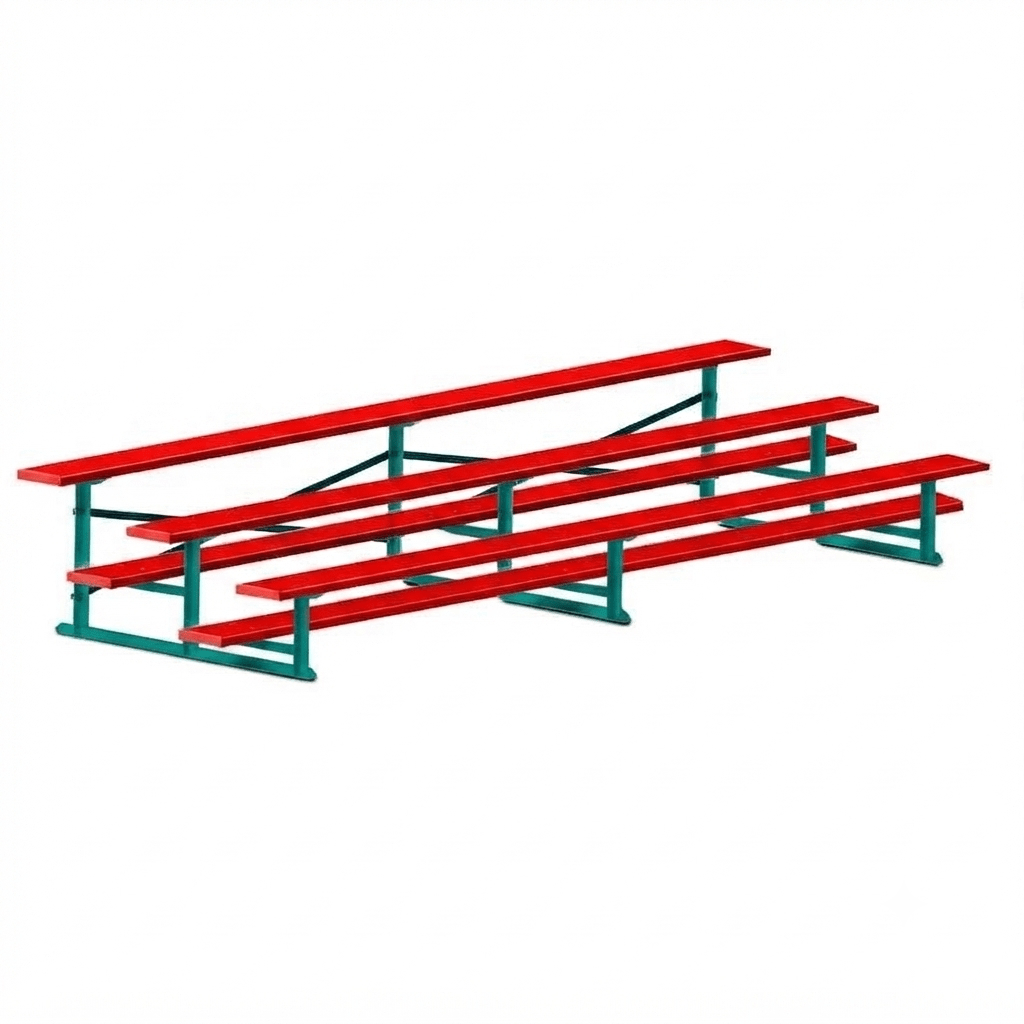 Jaypro Sports Bleacher - 3 Row - Single Foot Plank, All Aluminum Bleachers, Powder Coated - 15' L (BLCH-3ALPC) - SchoolOutlet