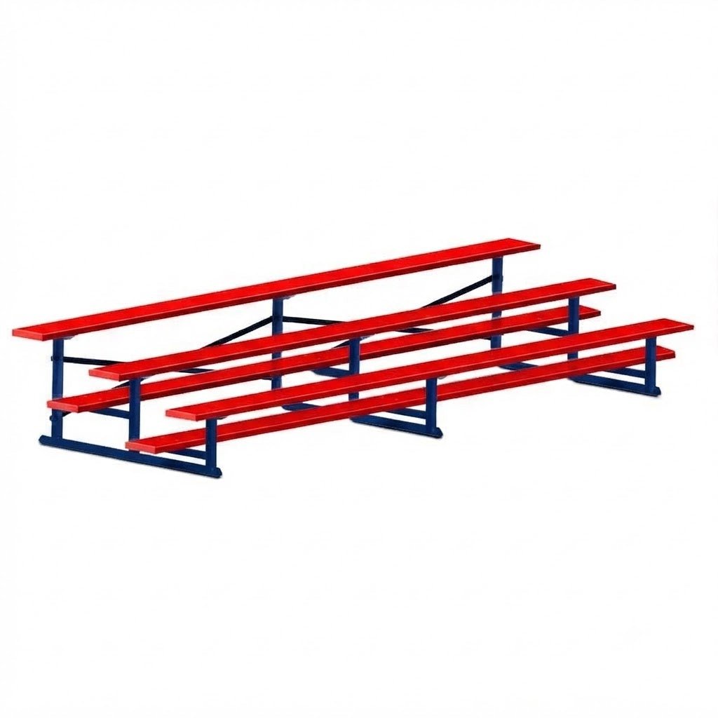 Jaypro Sports Bleacher - 3 Row - Single Foot Plank, All Aluminum Bleachers, Powder Coated - 15' L (BLCH-3ALPC) - SchoolOutlet