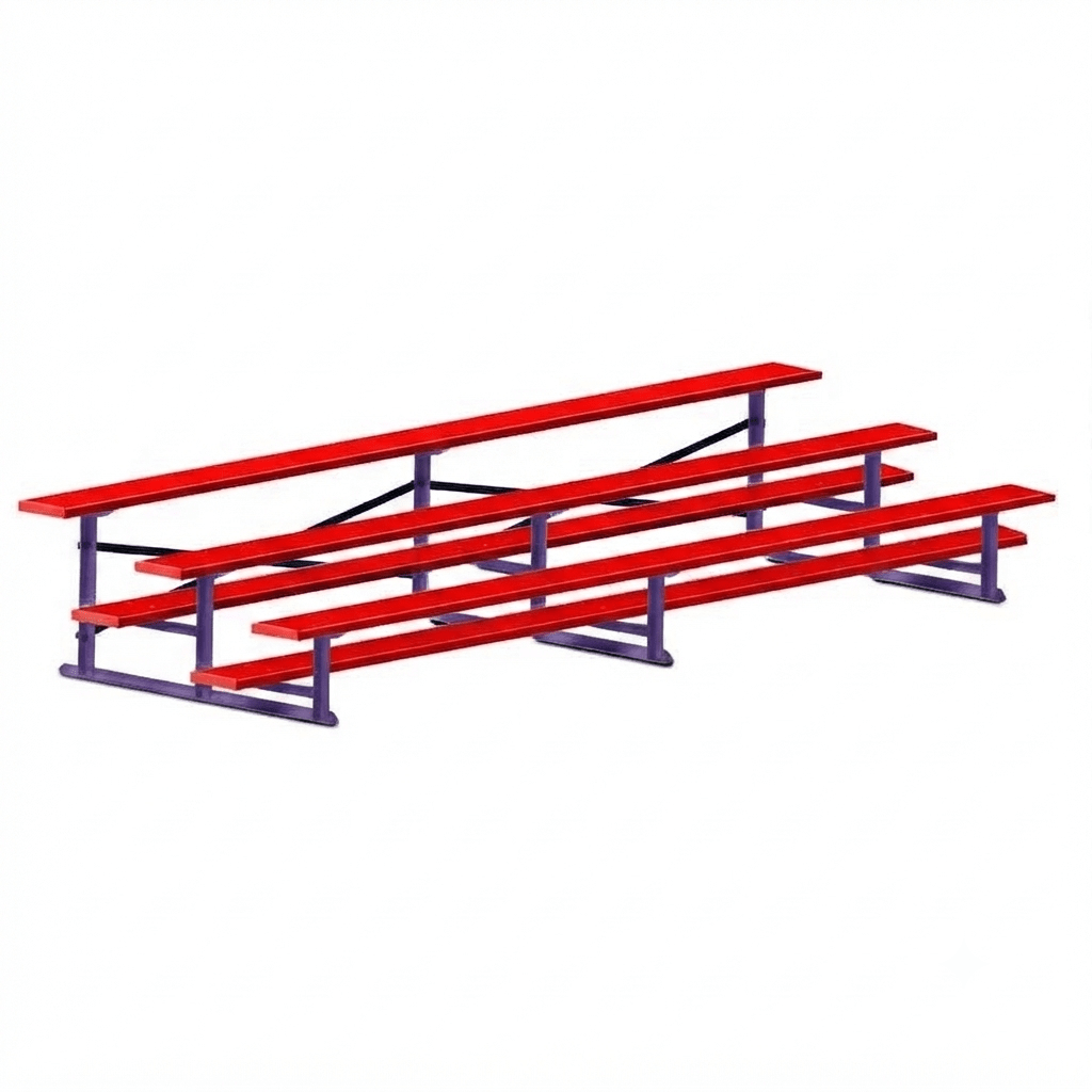 Jaypro Sports Bleacher - 3 Row - Single Foot Plank, All Aluminum Bleachers, Powder Coated - 15' L (BLCH-3ALPC) - SchoolOutlet