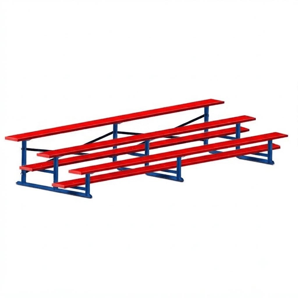 Jaypro Sports Bleacher - 3 Row - Single Foot Plank, All Aluminum Bleachers, Powder Coated - 15' L (BLCH-3ALPC) - SchoolOutlet