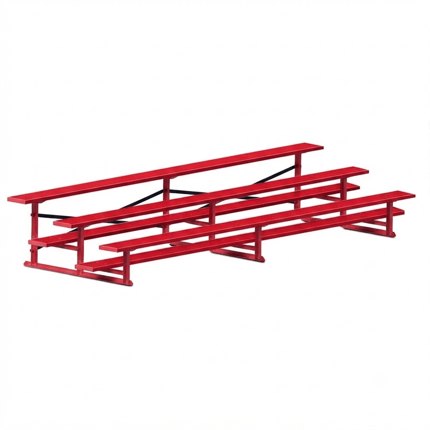 Jaypro Sports Bleacher - 3 Row - Single Foot Plank, All Aluminum Bleachers, Powder Coated - 15' L (BLCH-3ALPC) - SchoolOutlet