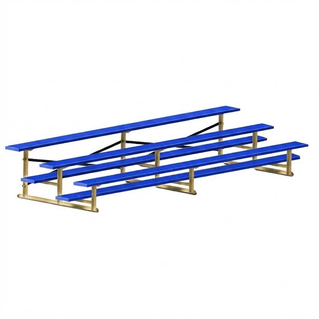 Jaypro Sports Bleacher - 3 Row - Single Foot Plank, All Aluminum Bleachers, Powder Coated - 15' L (BLCH-3ALPC) - SchoolOutlet