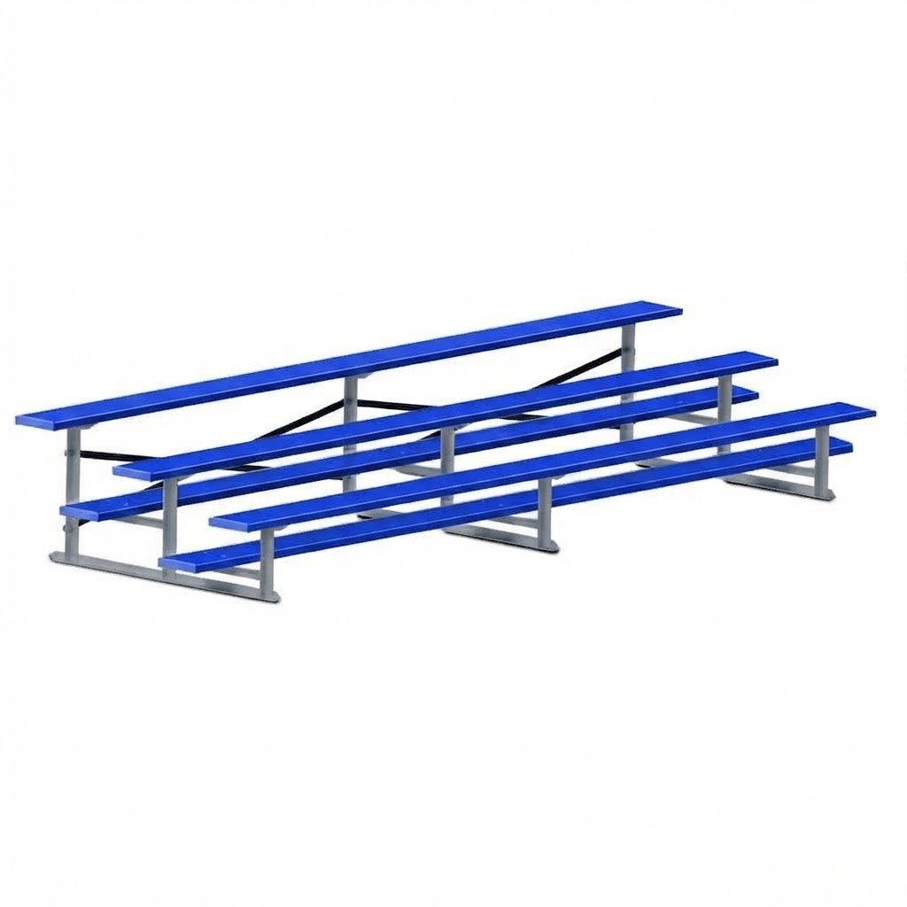 Jaypro Sports Bleacher - 3 Row - Single Foot Plank, All Aluminum Bleachers, Powder Coated - 15' L (BLCH-3ALPC) - SchoolOutlet