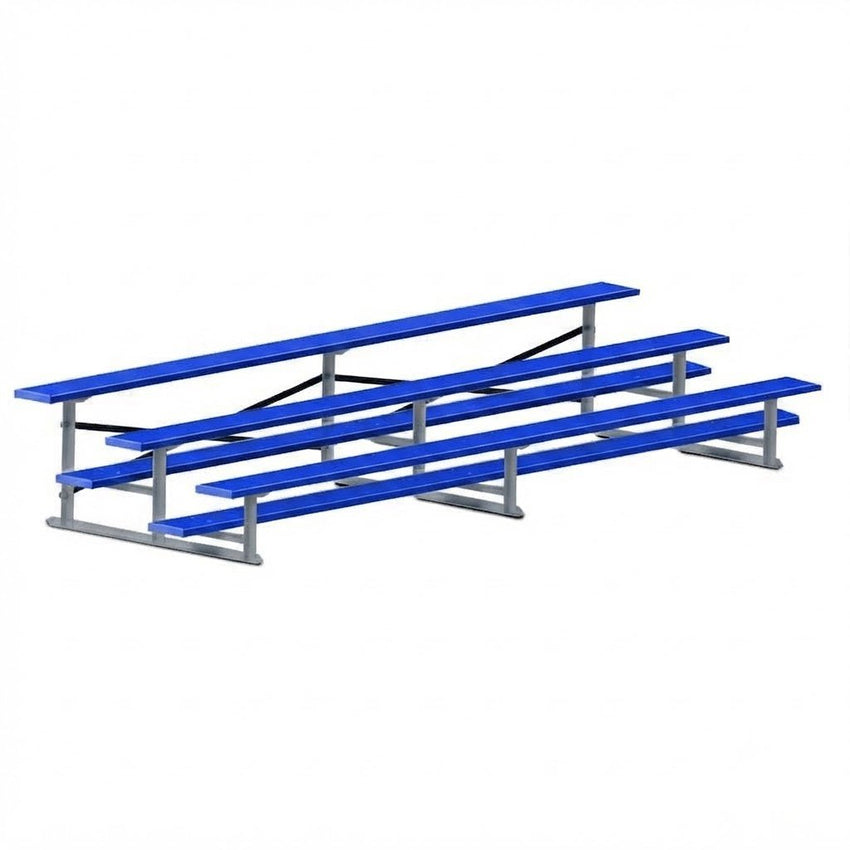 Jaypro Sports Bleacher - 3 Row - Single Foot Plank, All Aluminum Bleachers, Powder Coated - 15' L (BLCH-3ALPC) - SchoolOutlet