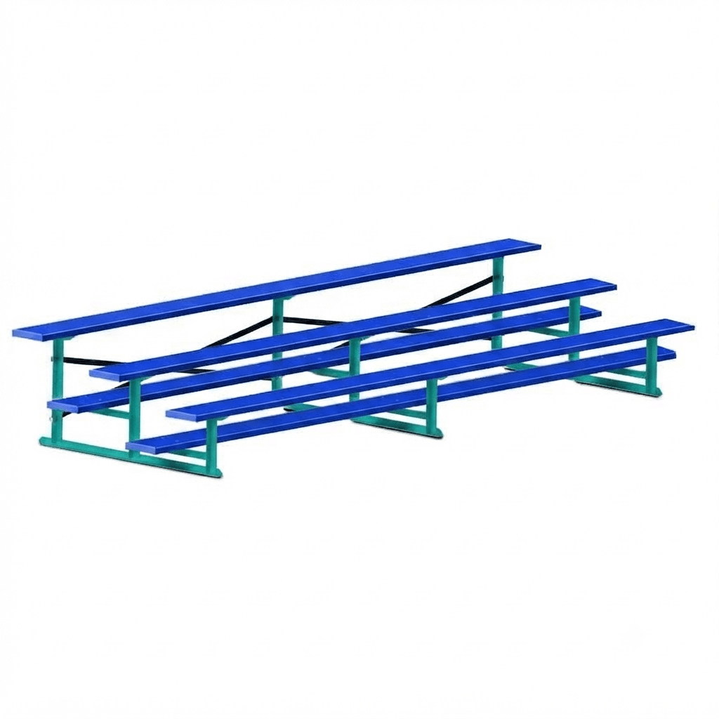 Jaypro Sports Bleacher - 3 Row - Single Foot Plank, All Aluminum Bleachers, Powder Coated - 15' L (BLCH-3ALPC) - SchoolOutlet