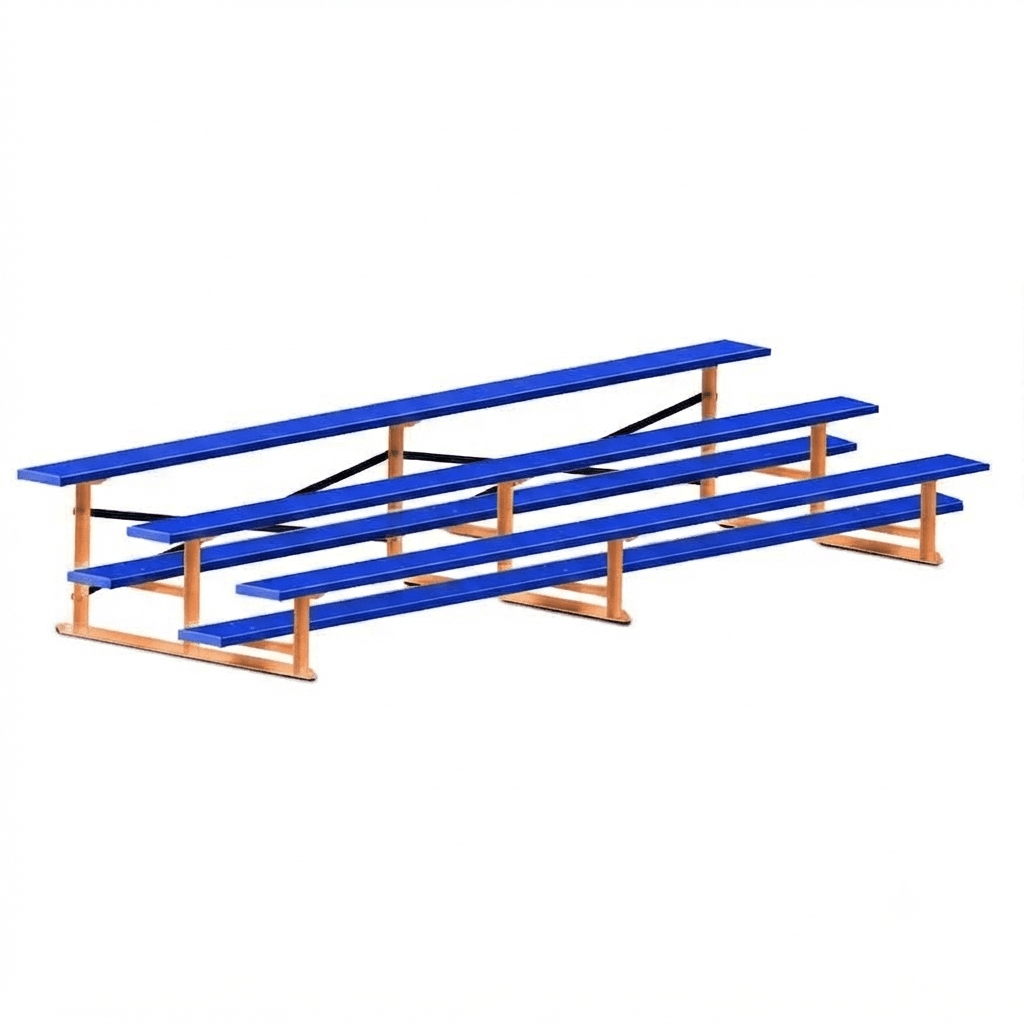 Jaypro Sports Bleacher - 3 Row - Single Foot Plank, All Aluminum Bleachers, Powder Coated - 15' L (BLCH-3ALPC) - SchoolOutlet