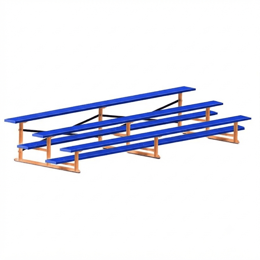 Jaypro Sports Bleacher - 3 Row - Single Foot Plank, All Aluminum Bleachers, Powder Coated - 15' L (BLCH-3ALPC) - SchoolOutlet