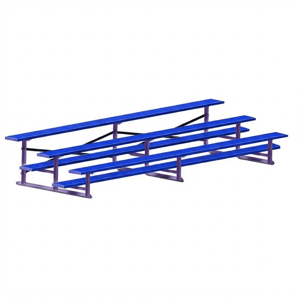 Jaypro Sports Bleacher - 3 Row - Single Foot Plank, All Aluminum Bleachers, Powder Coated - 15' L (BLCH-3ALPC) - SchoolOutlet