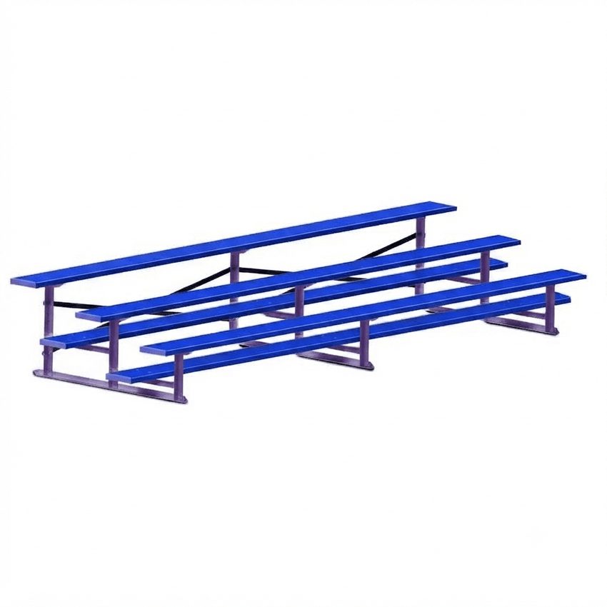 Jaypro Sports Bleacher - 3 Row - Single Foot Plank, All Aluminum Bleachers, Powder Coated - 15' L (BLCH-3ALPC) - SchoolOutlet