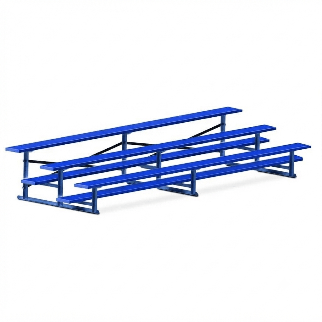 Jaypro Sports Bleacher - 3 Row - Single Foot Plank, All Aluminum Bleachers, Powder Coated - 15' L (BLCH-3ALPC) - SchoolOutlet
