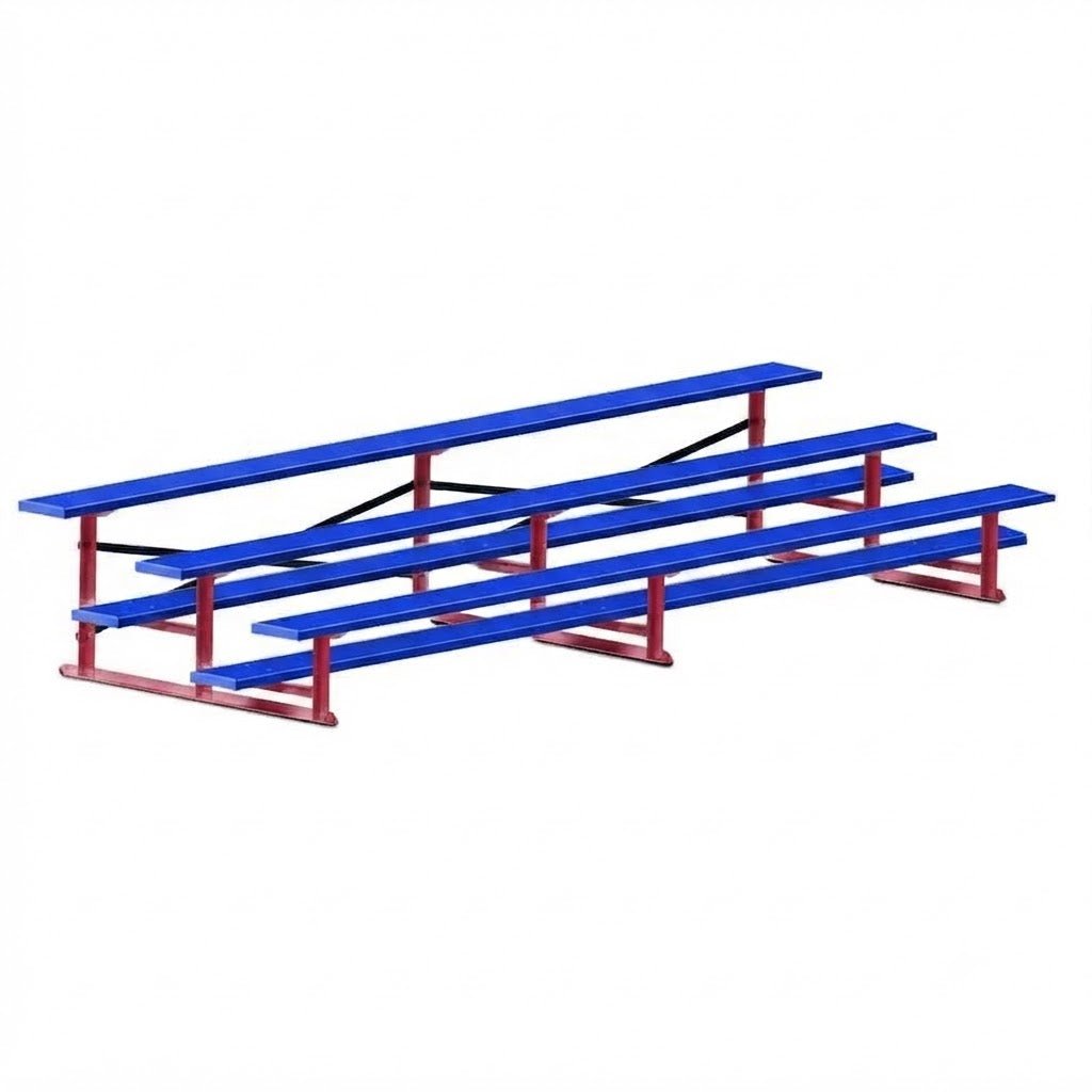 Jaypro Sports Bleacher - 3 Row - Single Foot Plank, All Aluminum Bleachers, Powder Coated - 15' L (BLCH-3ALPC) - SchoolOutlet