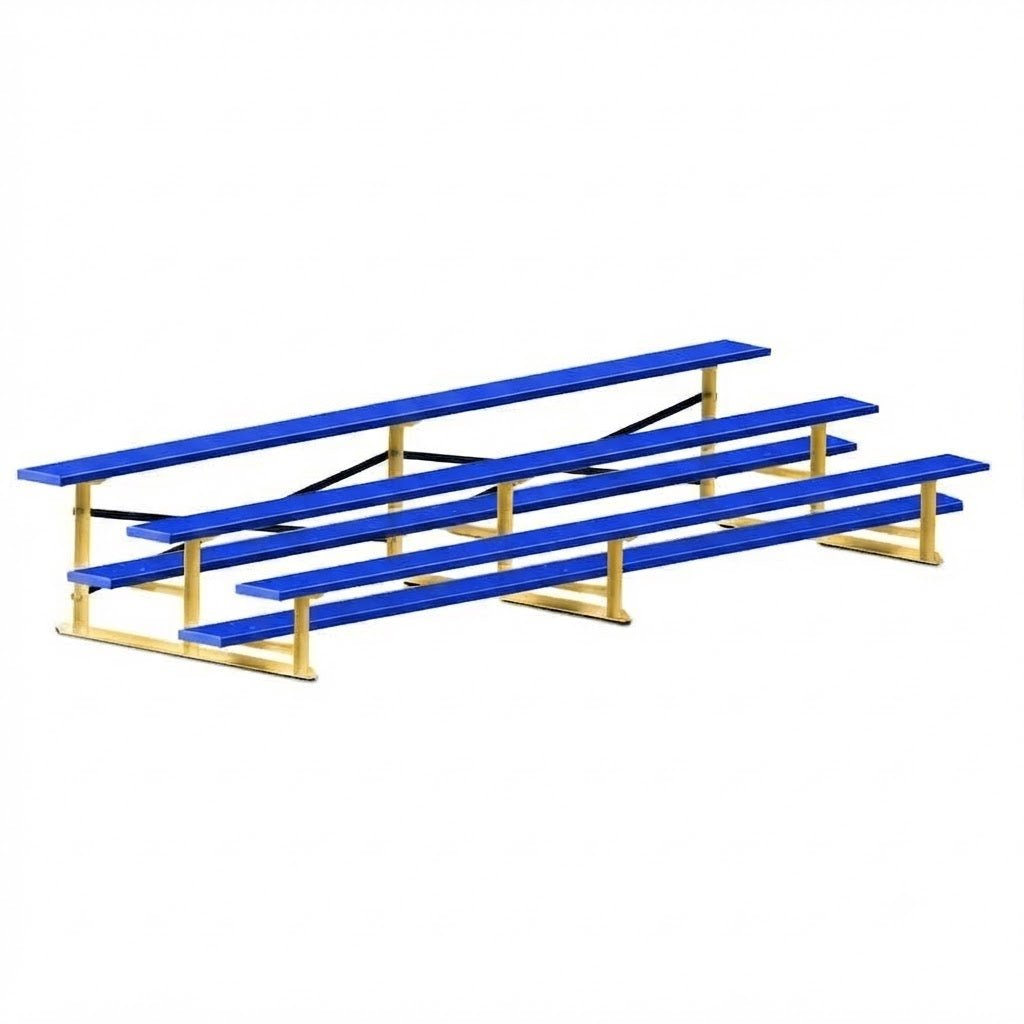 Jaypro Sports Bleacher - 3 Row - Single Foot Plank, All Aluminum Bleachers, Powder Coated - 15' L (BLCH-3ALPC) - SchoolOutlet