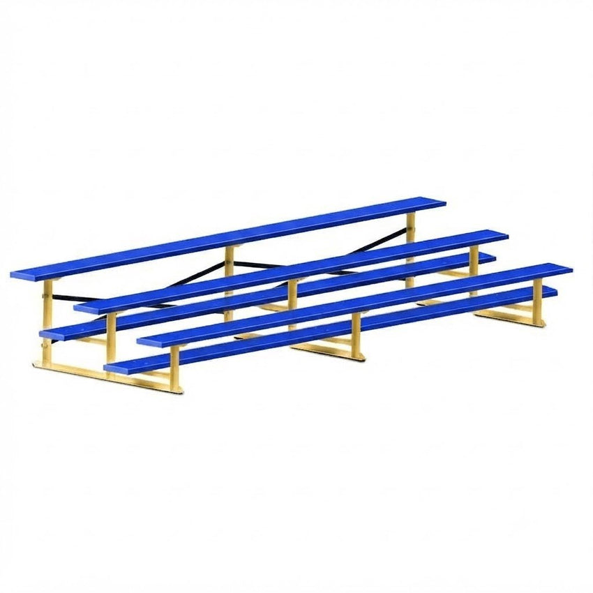 Jaypro Sports Bleacher - 3 Row - Single Foot Plank, All Aluminum Bleachers, Powder Coated - 15' L (BLCH-3ALPC) - SchoolOutlet