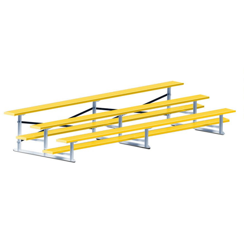 Jaypro Sports Bleacher - 3 Row - Single Foot Plank, All Aluminum Bleachers, Powder Coated - 15' L (BLCH-3ALPC) - SchoolOutlet