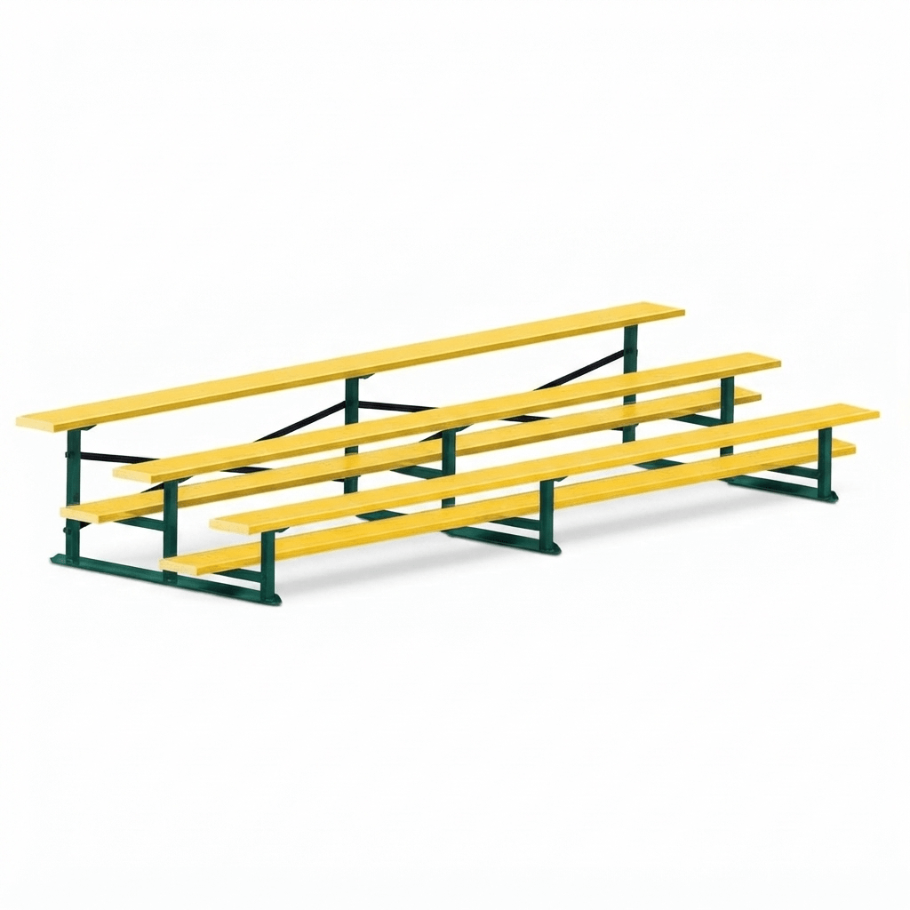 Jaypro Sports Bleacher - 3 Row - Single Foot Plank, All Aluminum Bleachers, Powder Coated - 15' L (BLCH-3ALPC) - SchoolOutlet