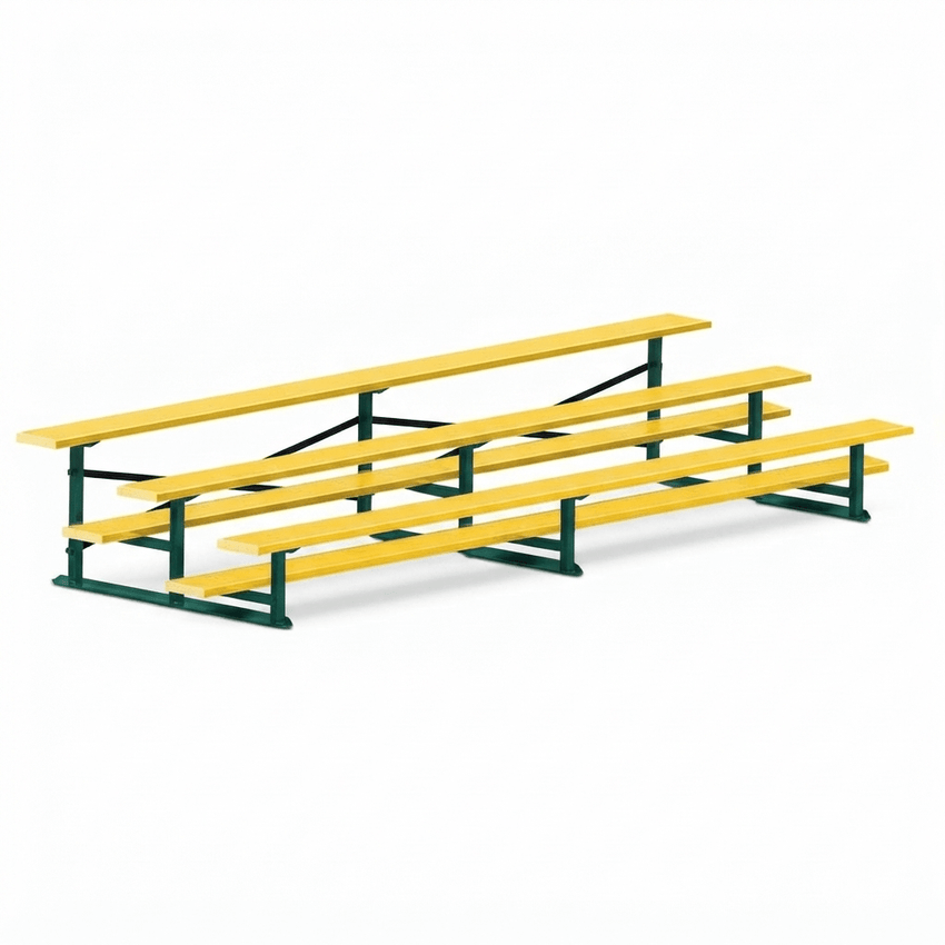Jaypro Sports Bleacher - 3 Row - Single Foot Plank, All Aluminum Bleachers, Powder Coated - 15' L (BLCH-3ALPC) - SchoolOutlet