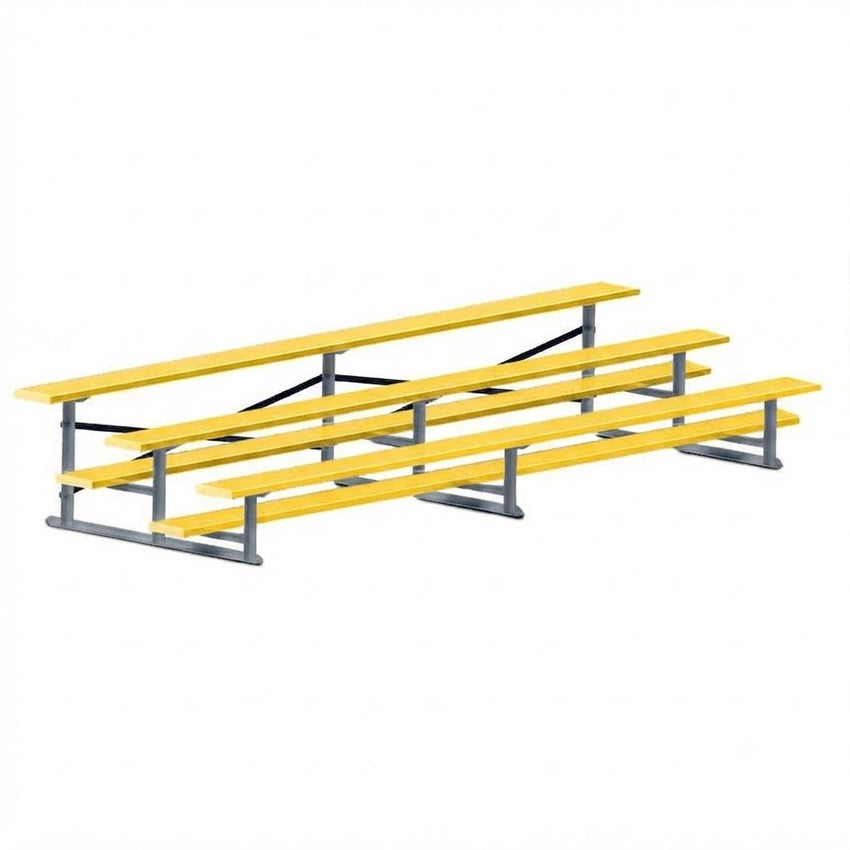 Jaypro Sports Bleacher - 3 Row - Single Foot Plank, All Aluminum Bleachers, Powder Coated - 15' L (BLCH-3ALPC) - SchoolOutlet