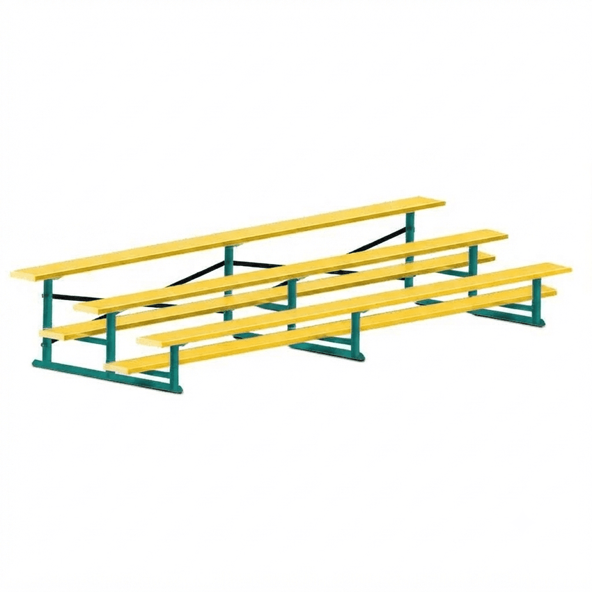 Jaypro Sports Bleacher - 3 Row - Single Foot Plank, All Aluminum Bleachers, Powder Coated - 15' L (BLCH-3ALPC) - SchoolOutlet