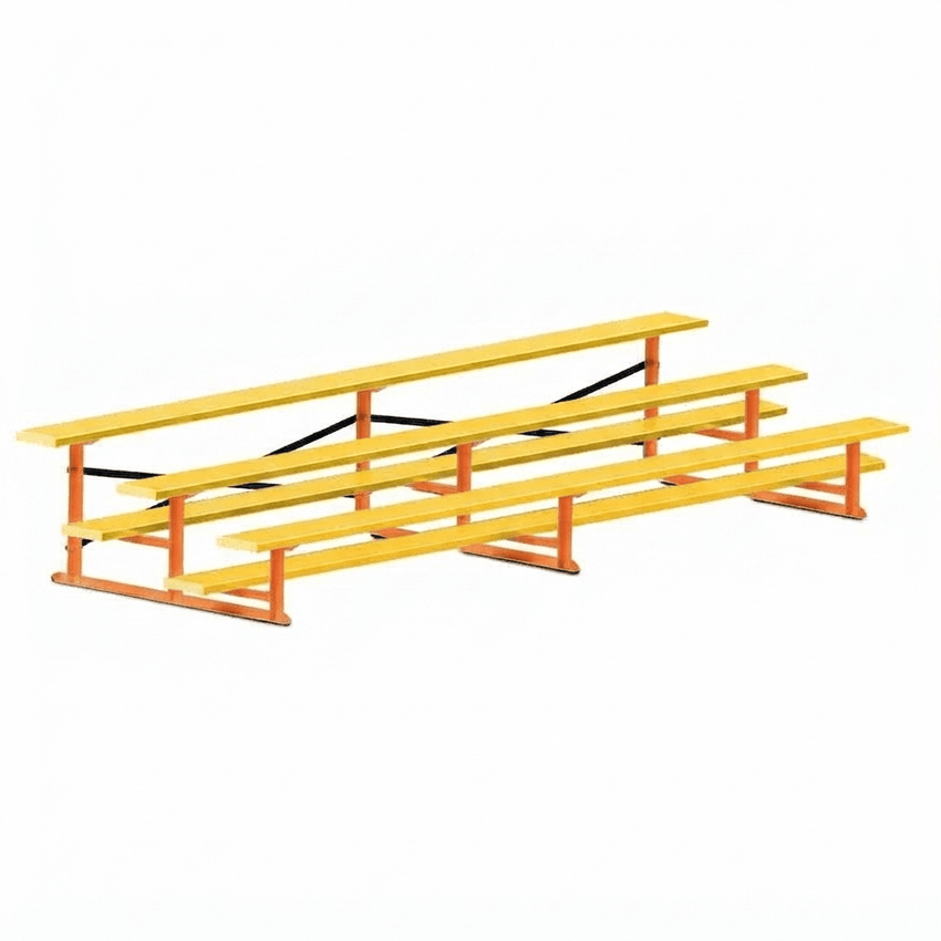 Jaypro Sports Bleacher - 3 Row - Single Foot Plank, All Aluminum Bleachers, Powder Coated - 15' L (BLCH-3ALPC) - SchoolOutlet