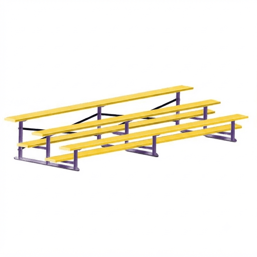 Jaypro Sports Bleacher - 3 Row - Single Foot Plank, All Aluminum Bleachers, Powder Coated - 15' L (BLCH-3ALPC) - SchoolOutlet