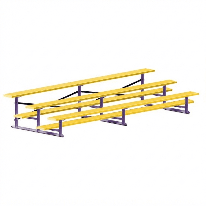 Jaypro Sports Bleacher - 3 Row - Single Foot Plank, All Aluminum Bleachers, Powder Coated - 15' L (BLCH-3ALPC) - SchoolOutlet