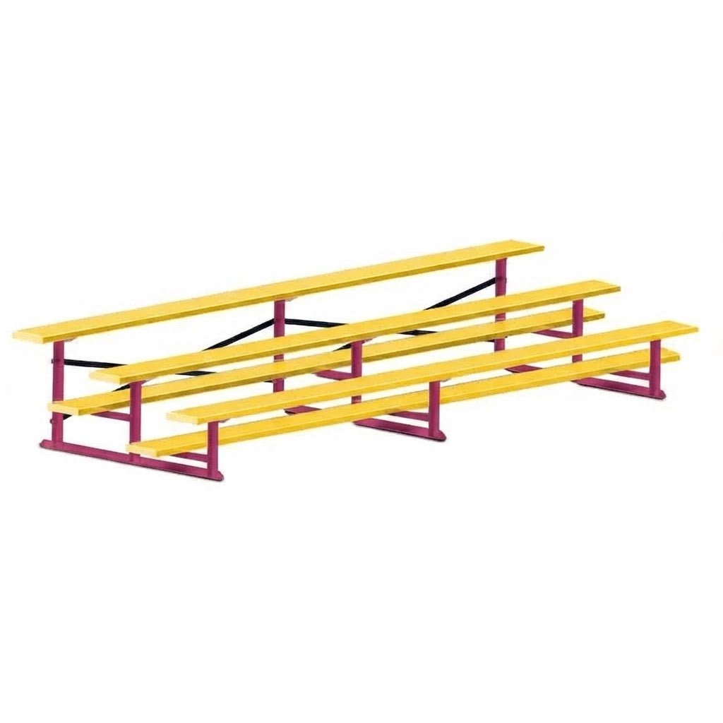 Jaypro Sports Bleacher - 3 Row - Single Foot Plank, All Aluminum Bleachers, Powder Coated - 15' L (BLCH-3ALPC) - SchoolOutlet
