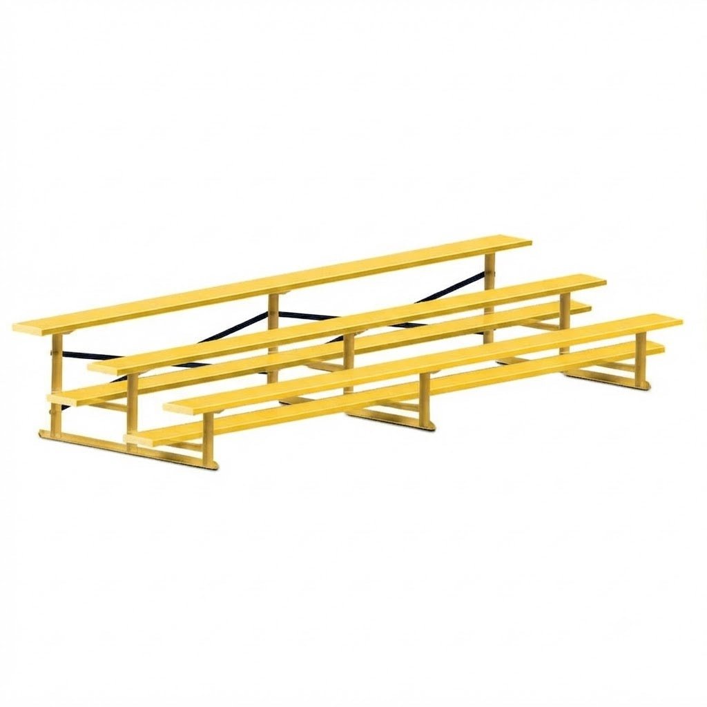 Jaypro Sports Bleacher - 3 Row - Single Foot Plank, All Aluminum Bleachers, Powder Coated - 15' L (BLCH-3ALPC) - SchoolOutlet