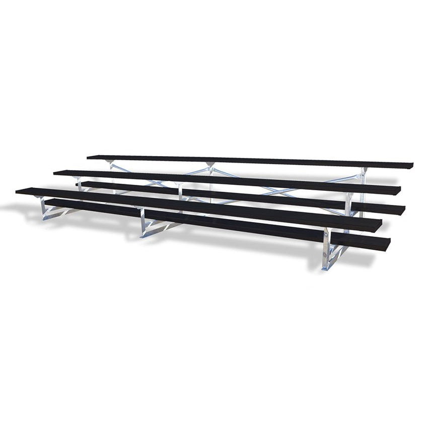 Jaypro Sports Bleacher - 3 Row - Single Foot Plank, Aluminum & Steel Bleachers, Powder Coated - 15' L (BLCH - 3PC) - SchoolOutlet
