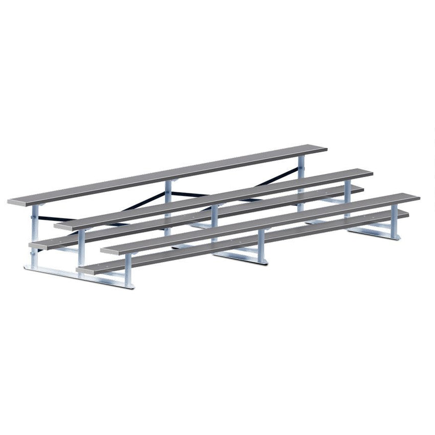 Jaypro Sports Bleacher - 3 Row - Single Foot Plank, Aluminum & Steel Bleachers, Powder Coated - 15' L (BLCH - 3PC) - SchoolOutlet