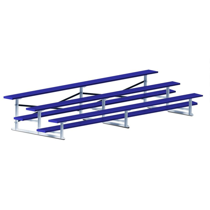 Jaypro Sports Bleacher - 3 Row - Single Foot Plank, Aluminum & Steel Bleachers, Powder Coated - 15' L (BLCH - 3PC) - SchoolOutlet