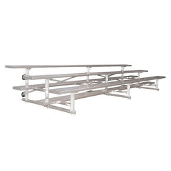 Jaypro Sports Bleacher - 3 Row - Tip & Roll, Single Foot Plank - 15' L (BLCH-3TRG)