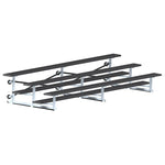 Jaypro Sports Bleacher - 3 Row - Tip & Roll, Single Foot Plank, Powder Coated - 15' L (BLCH - 3TRGPC) - SchoolOutlet