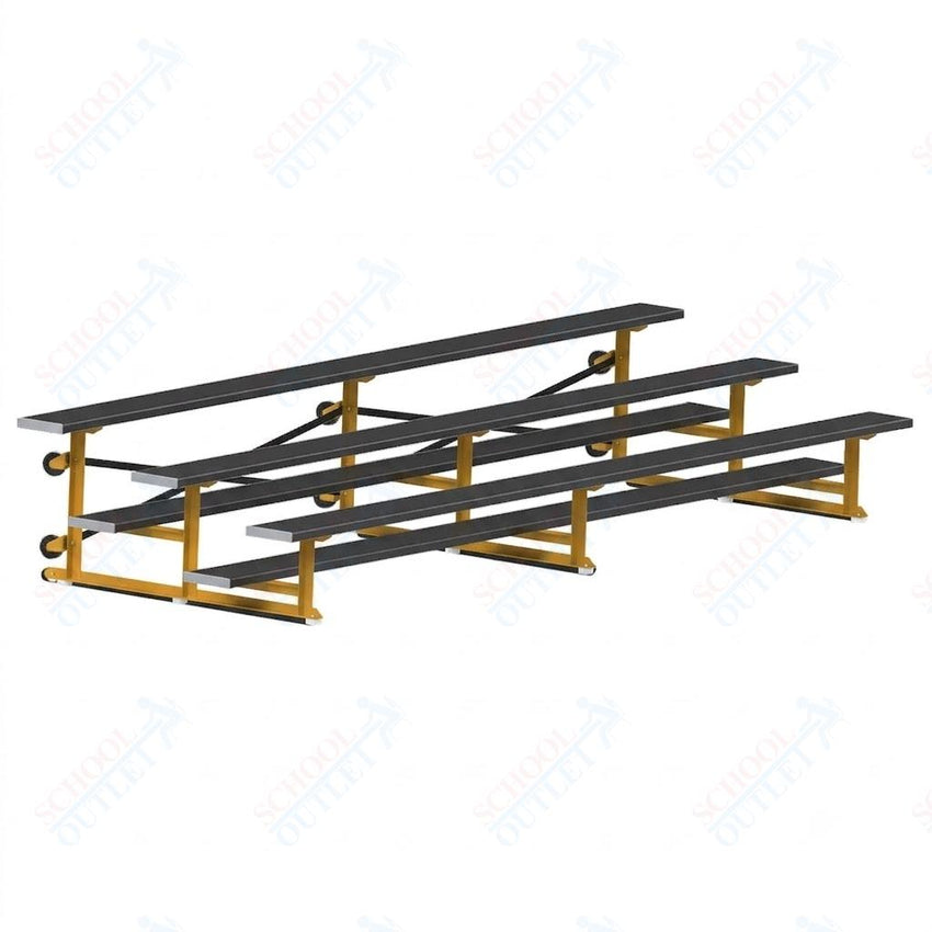 Jaypro Sports Bleacher - 3 Row - Tip & Roll, Single Foot Plank, Powder Coated - 15' L (BLCH-3TRGPC) - SchoolOutlet
