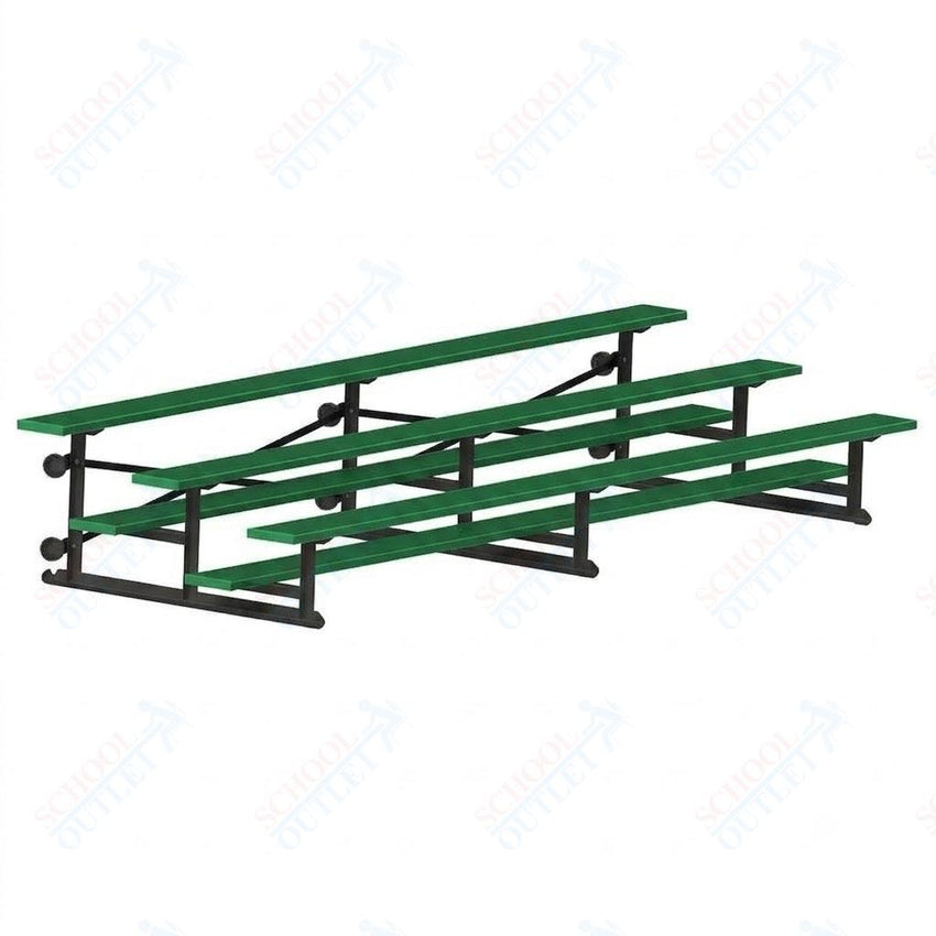 Jaypro Sports Bleacher - 3 Row - Tip & Roll, Single Foot Plank, Powder Coated - 15' L (BLCH-3TRGPC) - SchoolOutlet