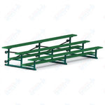 Jaypro Sports Bleacher - 3 Row - Tip & Roll, Single Foot Plank, Powder Coated - 15' L (BLCH-3TRGPC) - SchoolOutlet