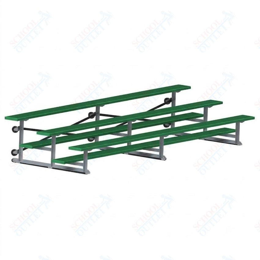 Jaypro Sports Bleacher - 3 Row - Tip & Roll, Single Foot Plank, Powder Coated - 15' L (BLCH-3TRGPC) - SchoolOutlet